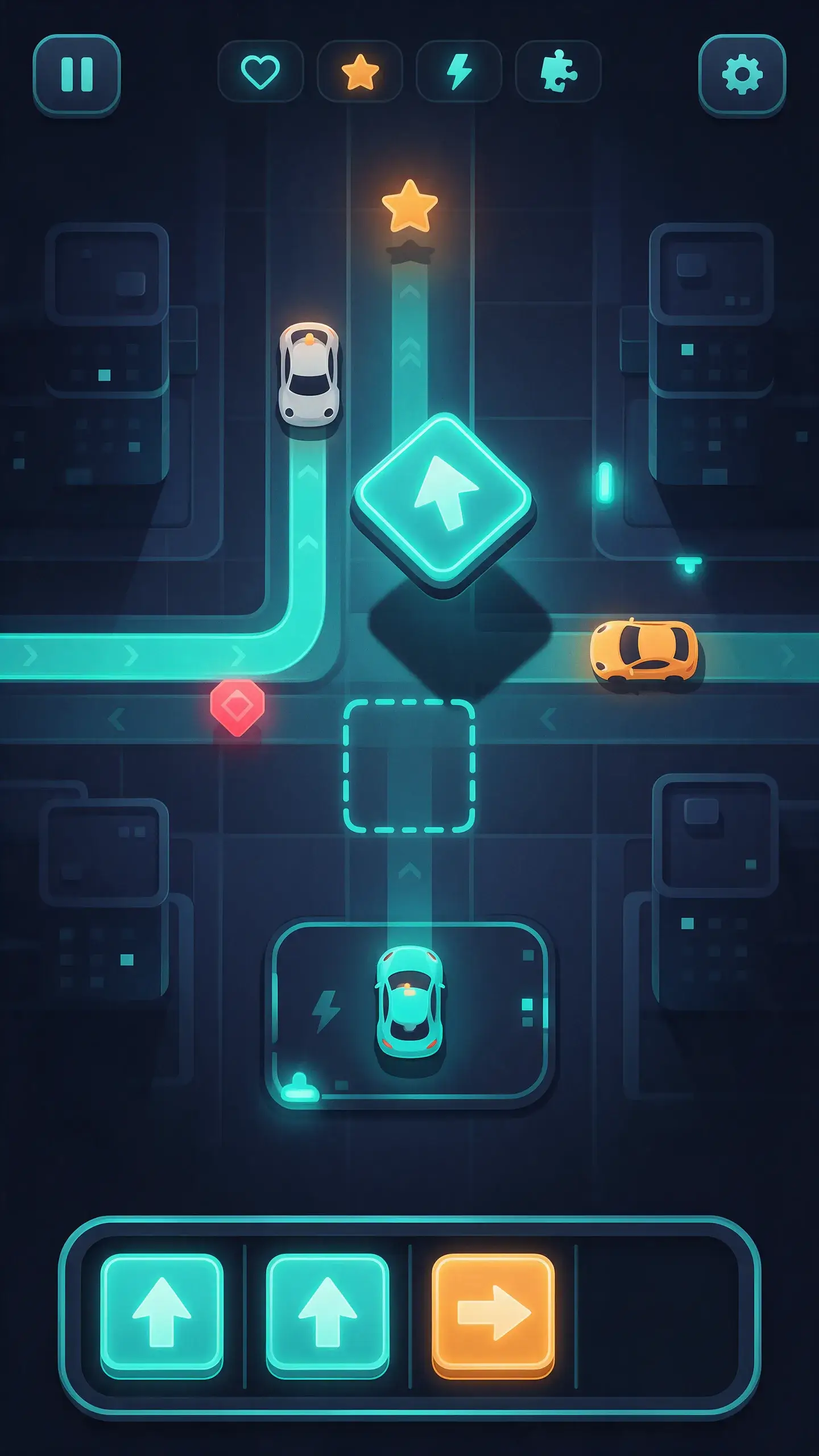 Dragging a directional tile onto the road grid